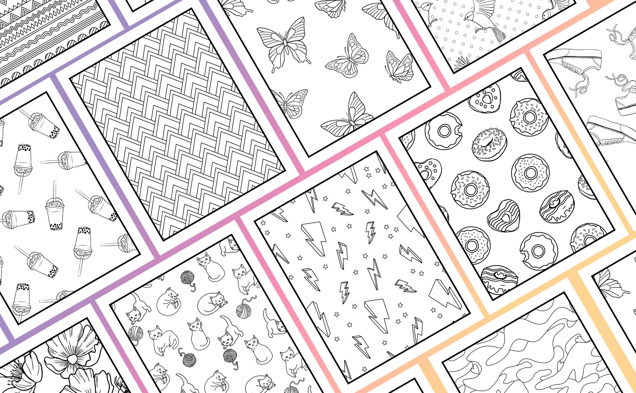 Allover Simple Patterns Coloring Book for Girls and Adults