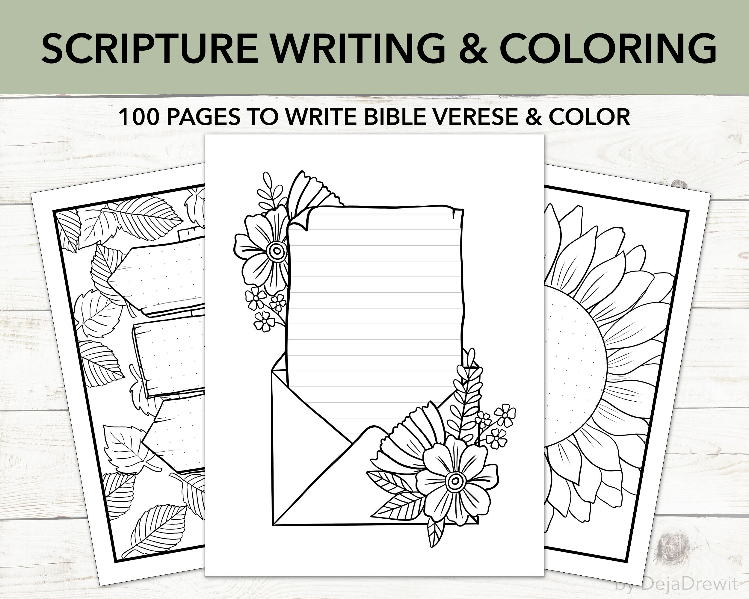 Scripture Writing Coloring Book for Adults