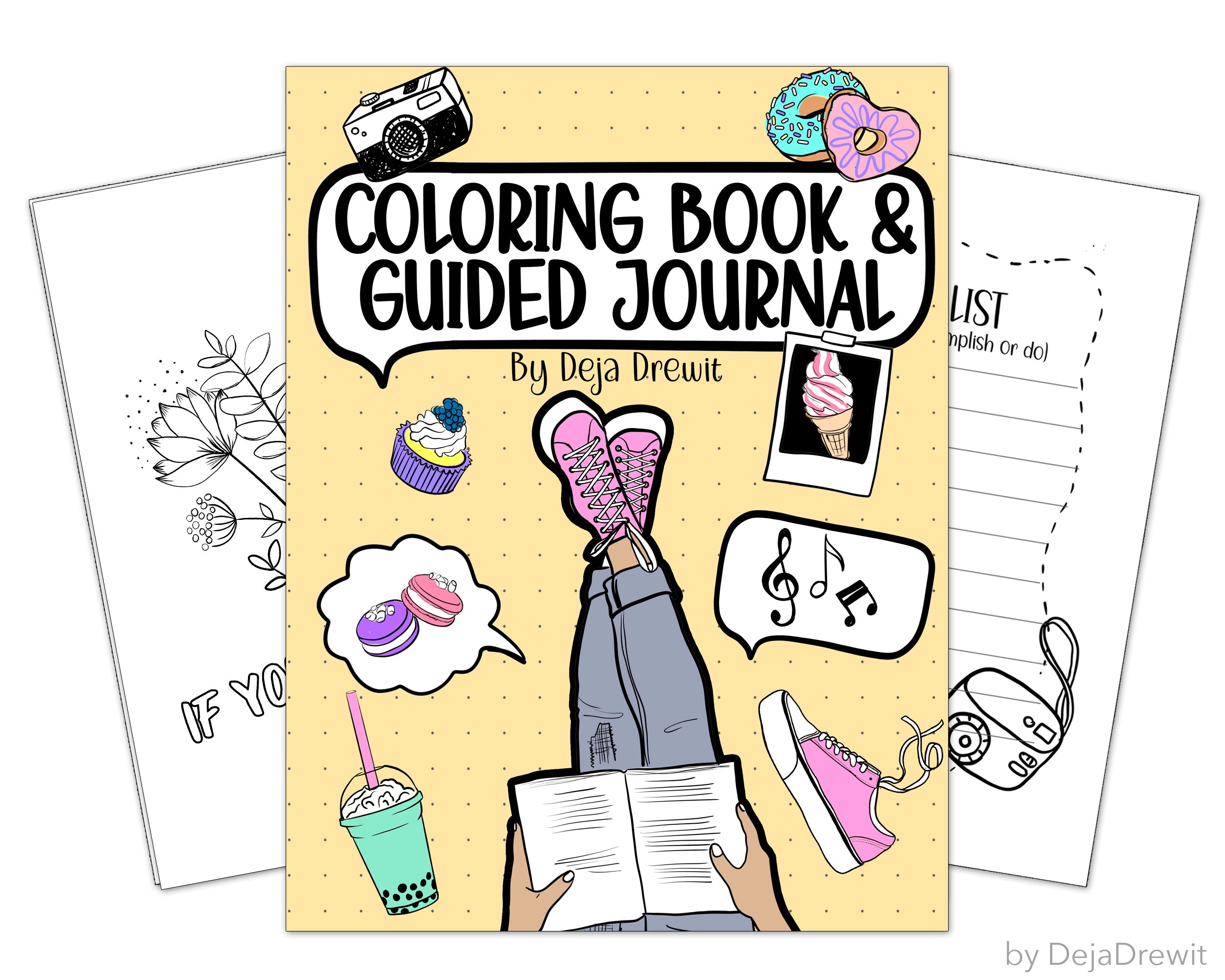 Coloring Book and Guided Journal for Girls