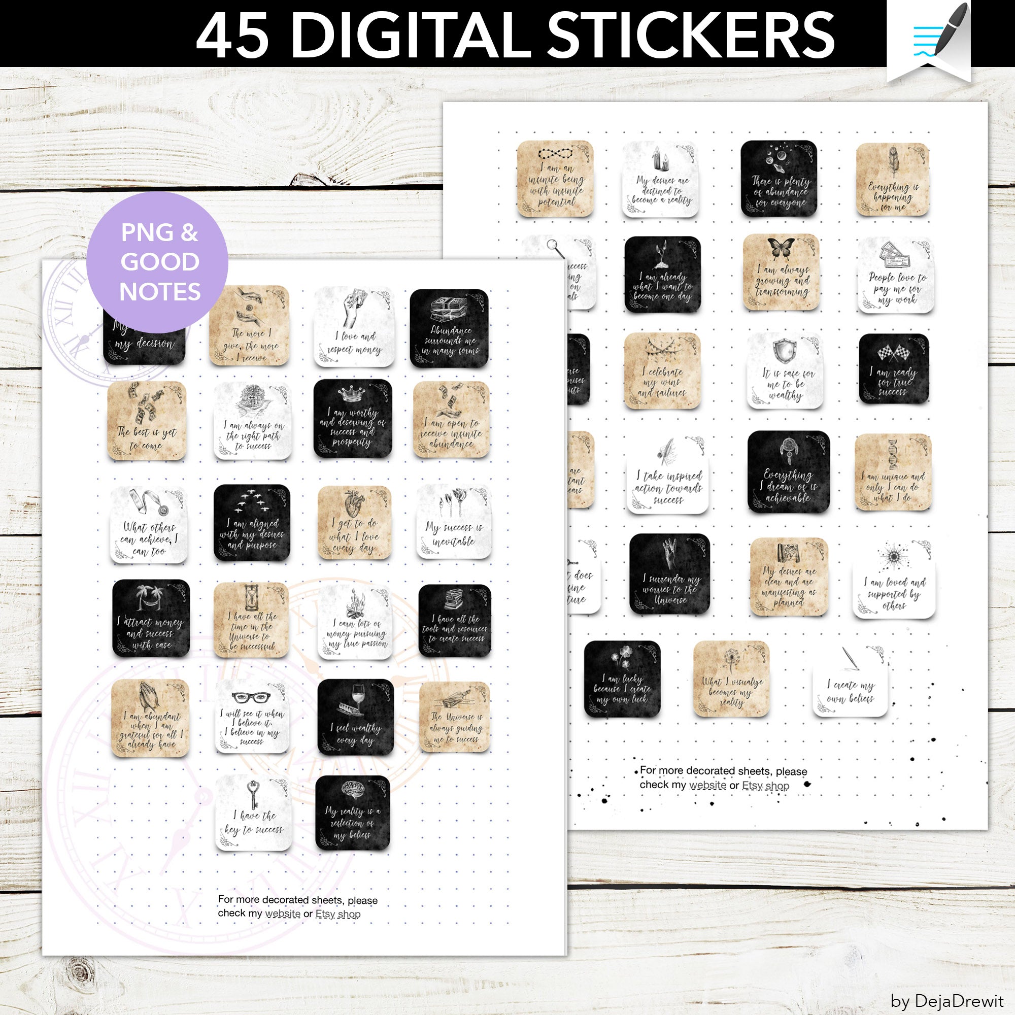 Positive Affirmations for Success Sticker Sheet – Splendiddesignsstore
